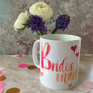 Personalised Contemporary Wedding Party ‘Thank you’ Mug
