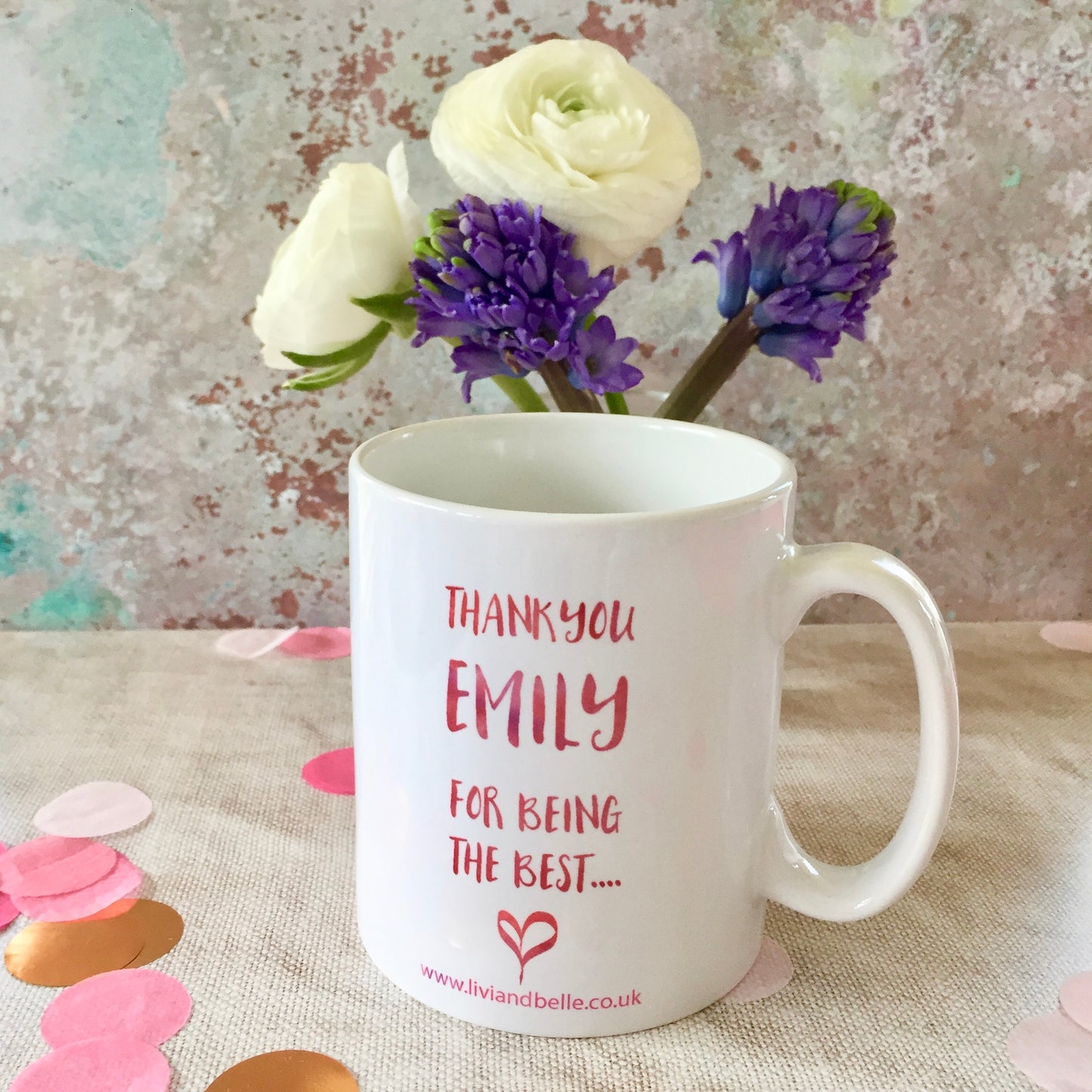 Personalised Contemporary Wedding Party ‘Thank you’ Mug