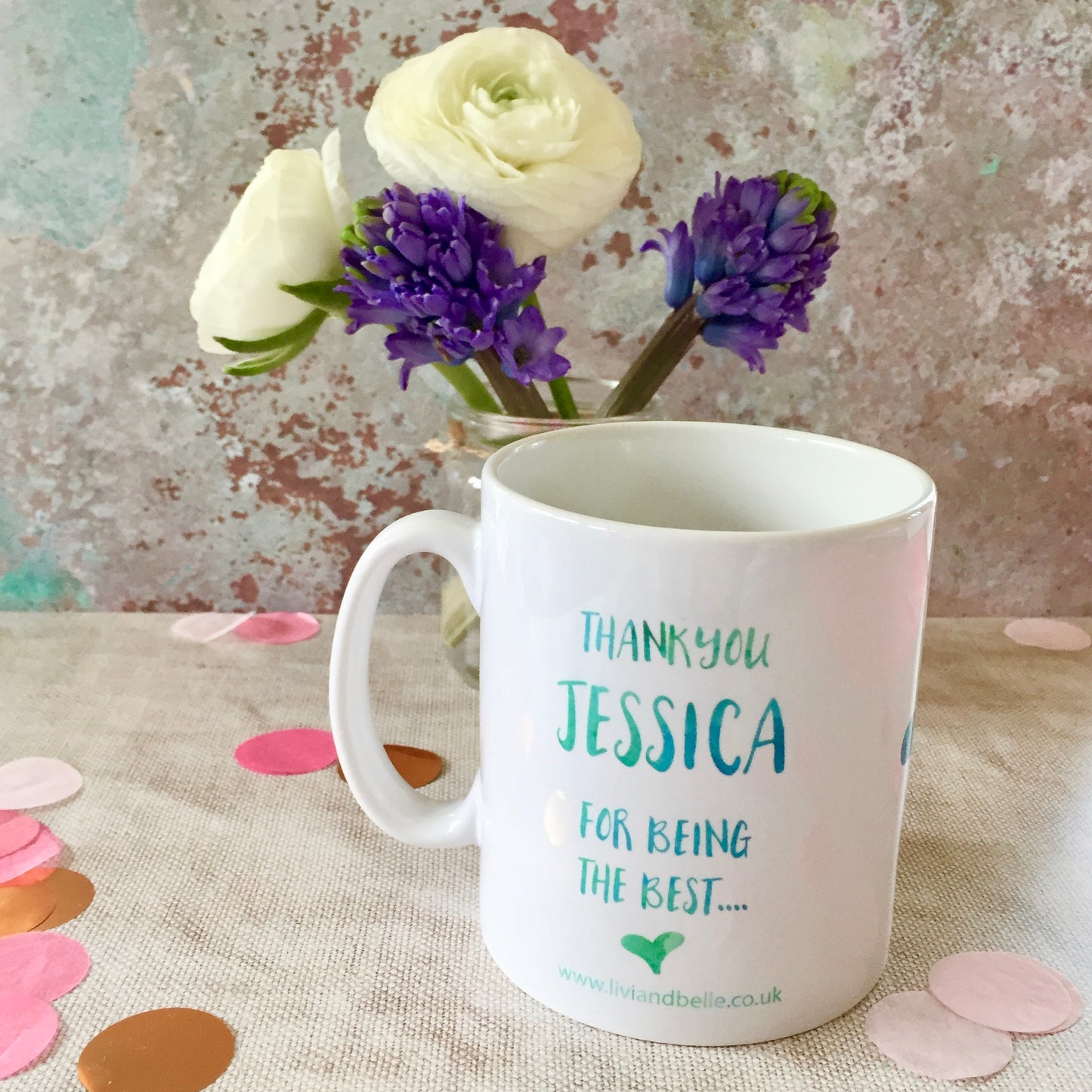 Personalised Contemporary Wedding Party ‘Thank you’ Mug
