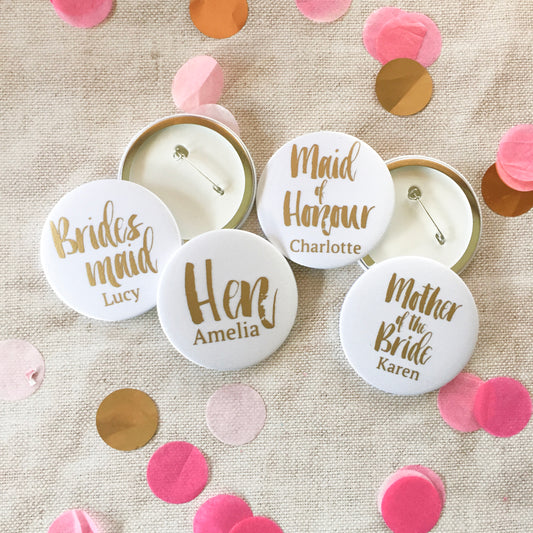 Contemporary Satin Hen Party Badges