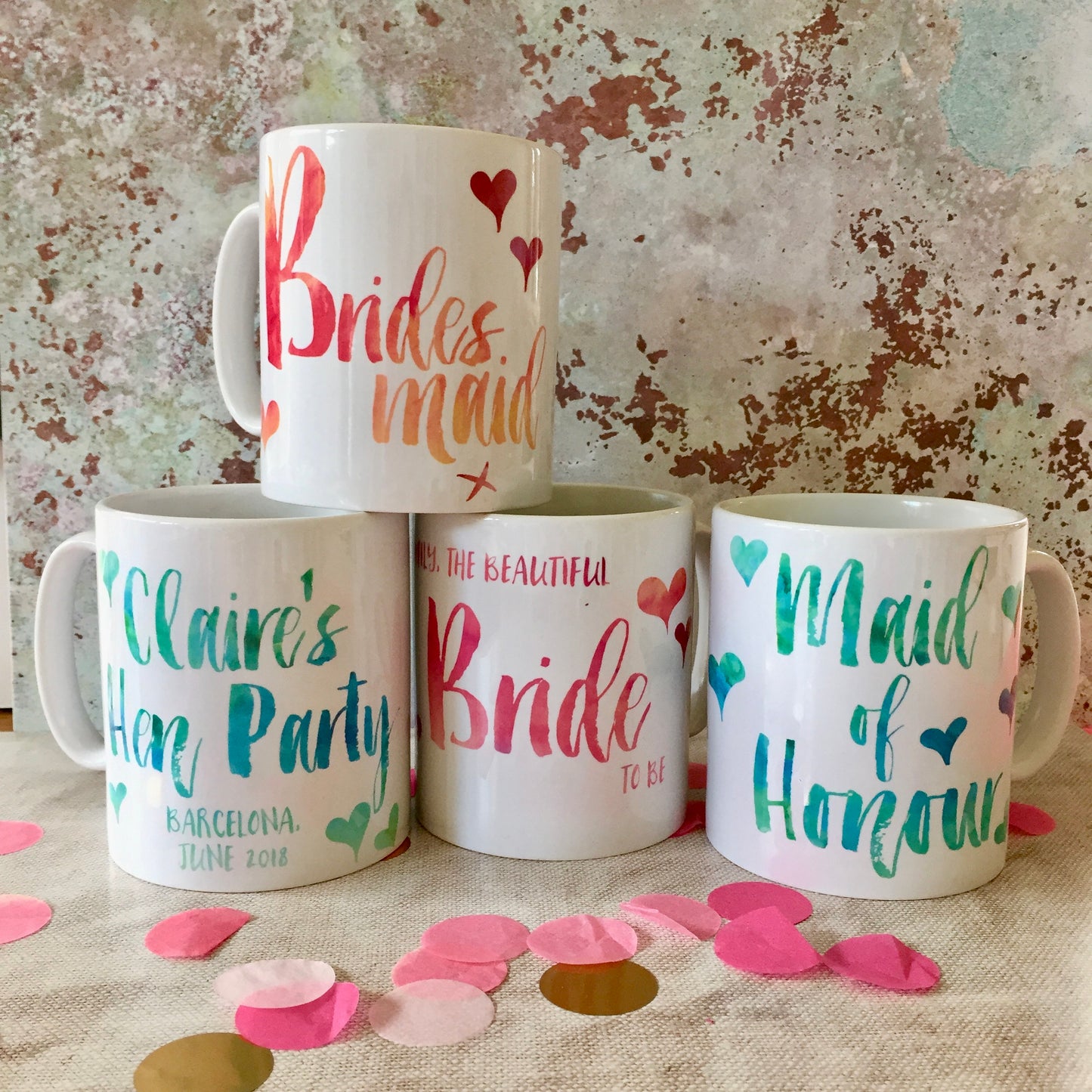 Personalised Contemporary Wedding Party ‘Thank you’ Mug