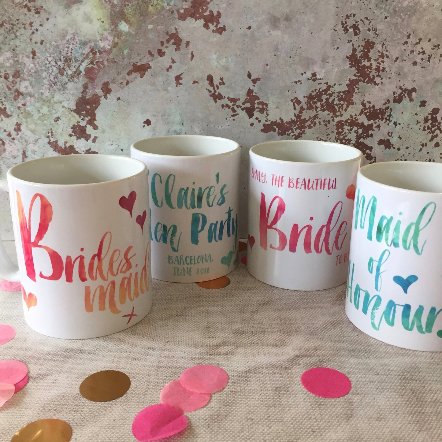 Personalised Contemporary Wedding Party ‘Thank you’ Mug