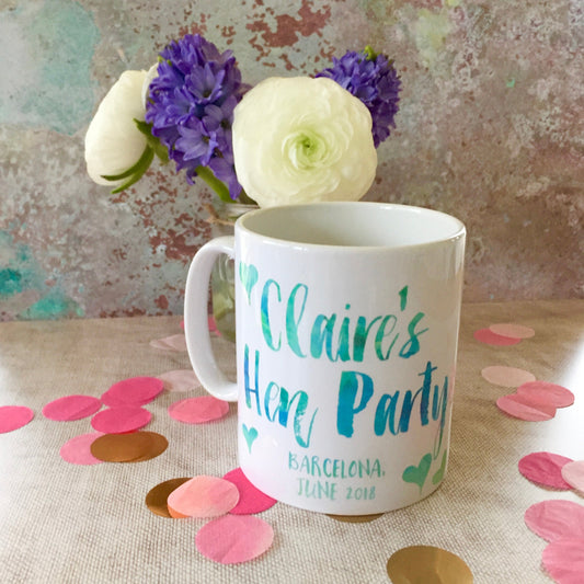 Personalised Contemporary Hen Party Mug x 20