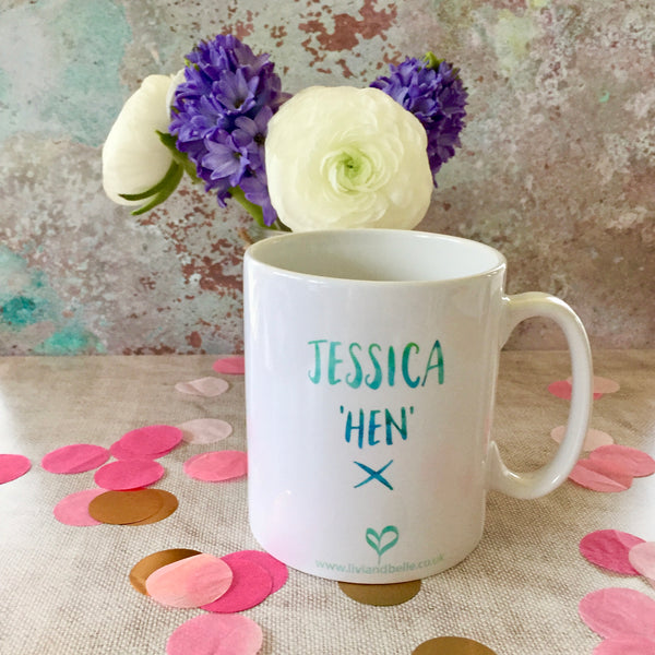 Personalised Contemporary Hen Party Mug
