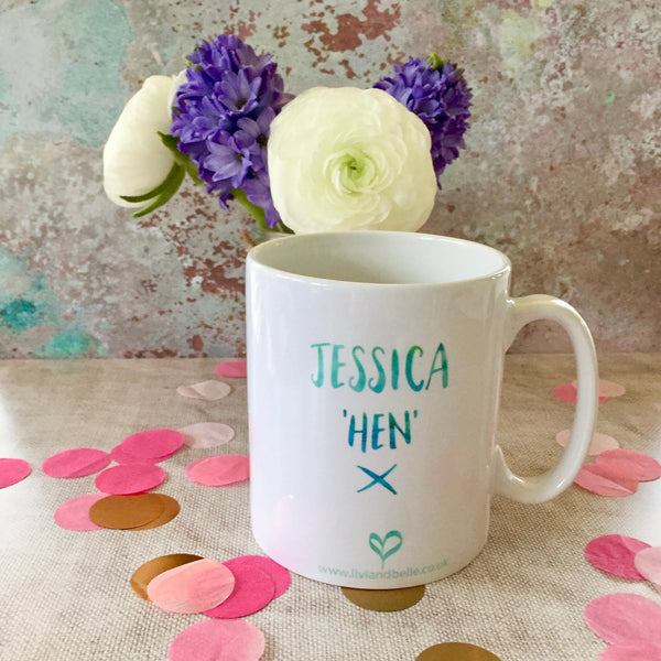 Personalised Contemporary Hen Party Mug x 20