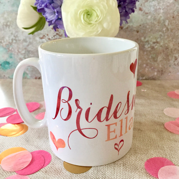 Personalised Calligraphy style Wedding Party ‘Thank you’ Mug