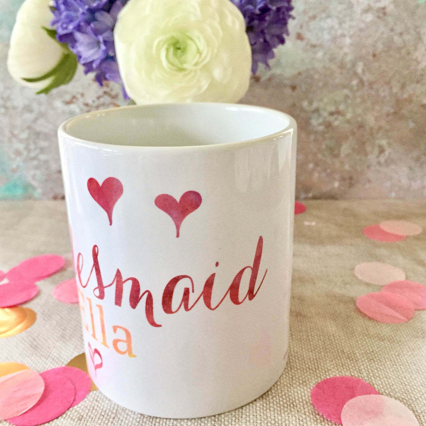 Personalised Calligraphy style Wedding Party ‘Thank you’ Mug