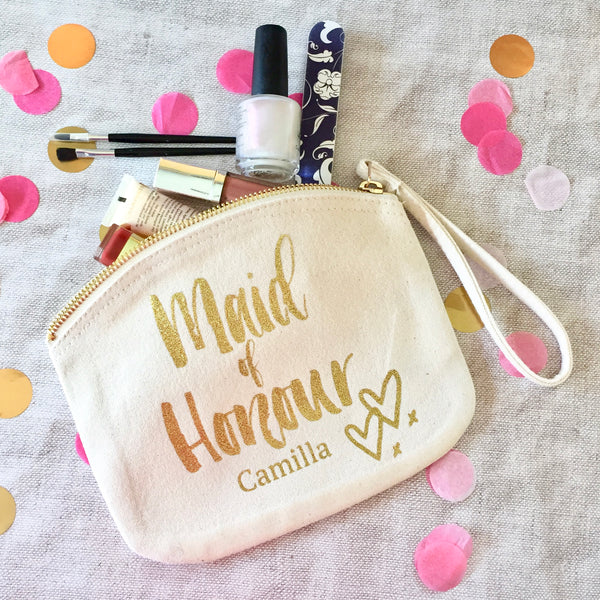 Contemporary Personalised Canvas Pouch