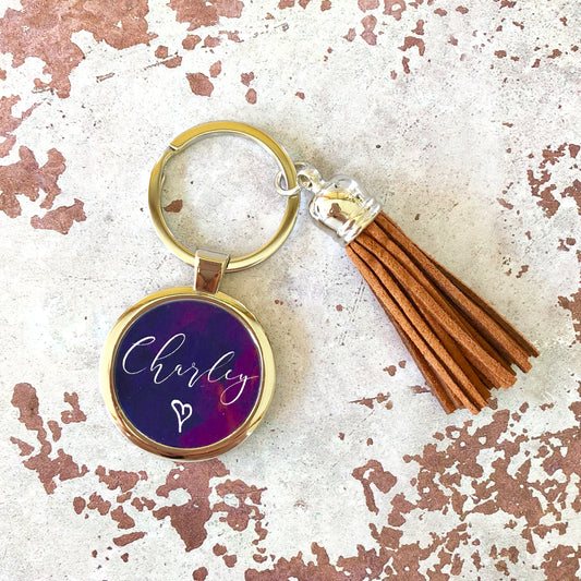 Personalised Tassel Key Ring