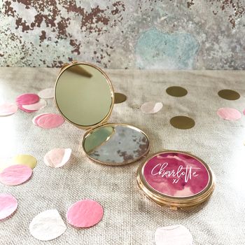 Round Rose Gold Compact Mirror