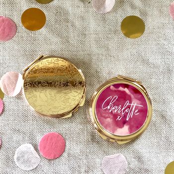 Round Rose Gold Compact Mirror